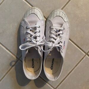Superga White Sneakers / 2630 Stripe Nappa / size 8